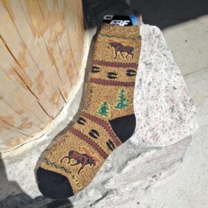 Moose brown wildlife socks.