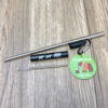 Metal steel retractable straw comes in a black case with bears decorated on the side.