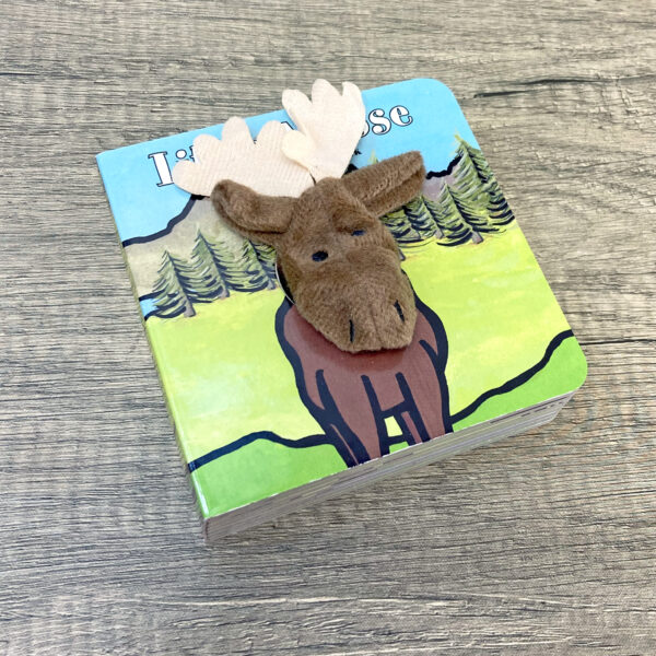 Finger moose puppet board book.