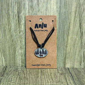 Pewter Neck Oval Bear